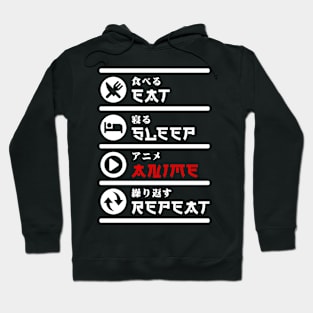 EAT SLEEP ANIME REPEAT Hoodie